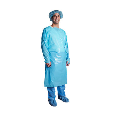 CPE пациента одиночных рисберм пользы хирургических голубой пластиковый одевает с длинными рукавами
