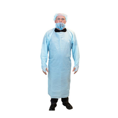 CPE пациента одиночных рисберм пользы хирургических голубой пластиковый одевает с длинными рукавами