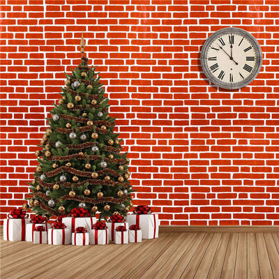 54x108 медленно двигает фон кирпичной стены PEVA красный для рождественской вечеринки