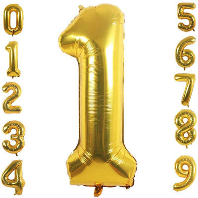 Воздушные шары 0-9 алюминиевой фольги золота для украшения свадьбы и партии