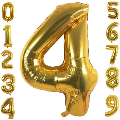 Воздушные шары 0-9 алюминиевой фольги золота для украшения свадьбы и партии