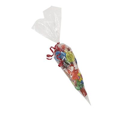 Сформированные конусом сумки конфеты целлофана, ясные пластиковые сумки обслуживания дня рождения